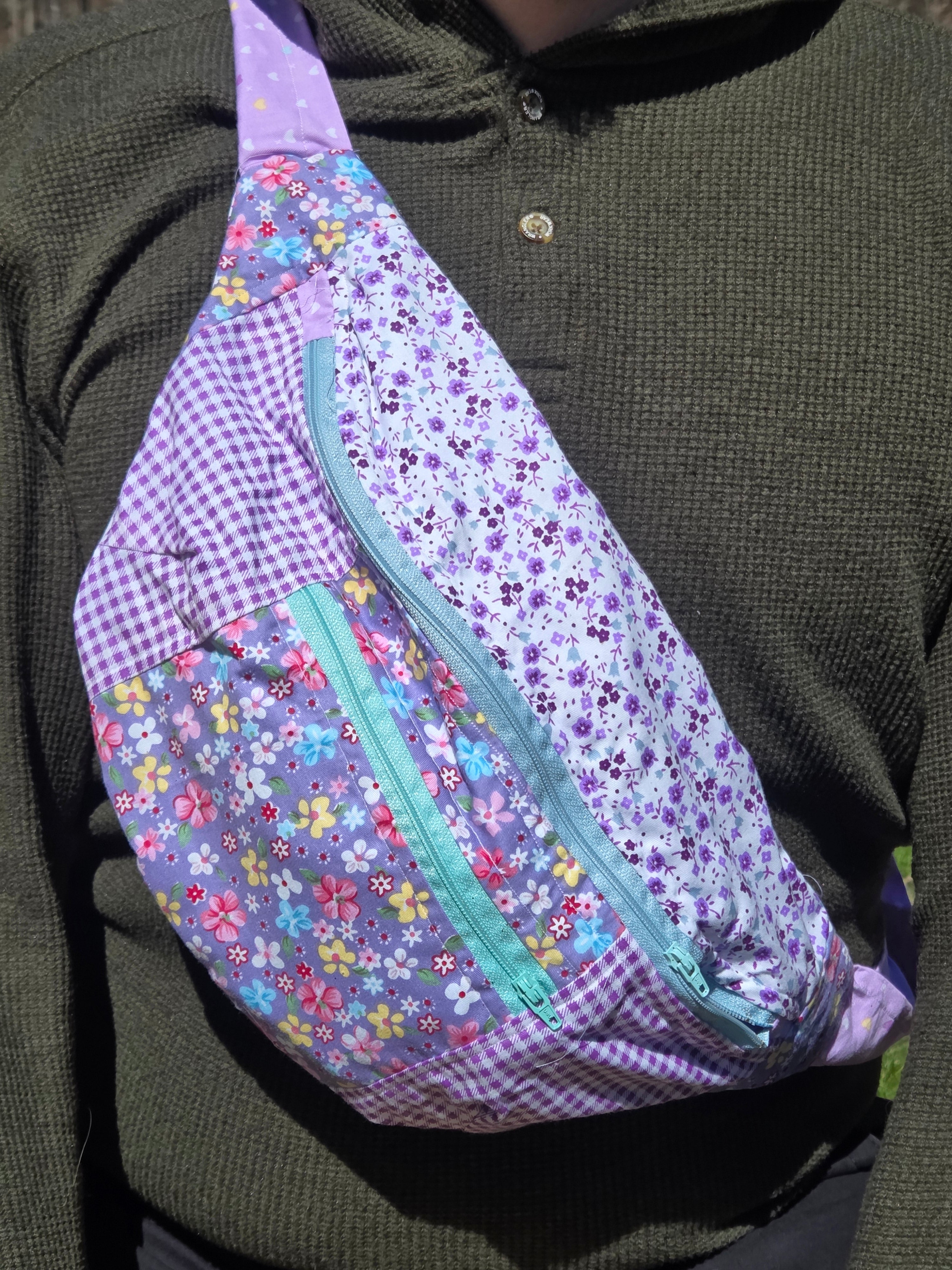 Purple flower fanny